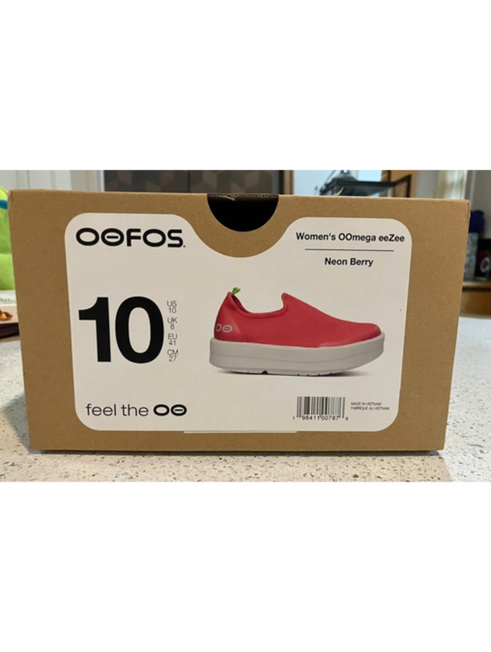 Oofos Oomega eeZee Womens Slip On Shoes Neon Berry Red Recovery NWT Platform - Picture 4 of 6